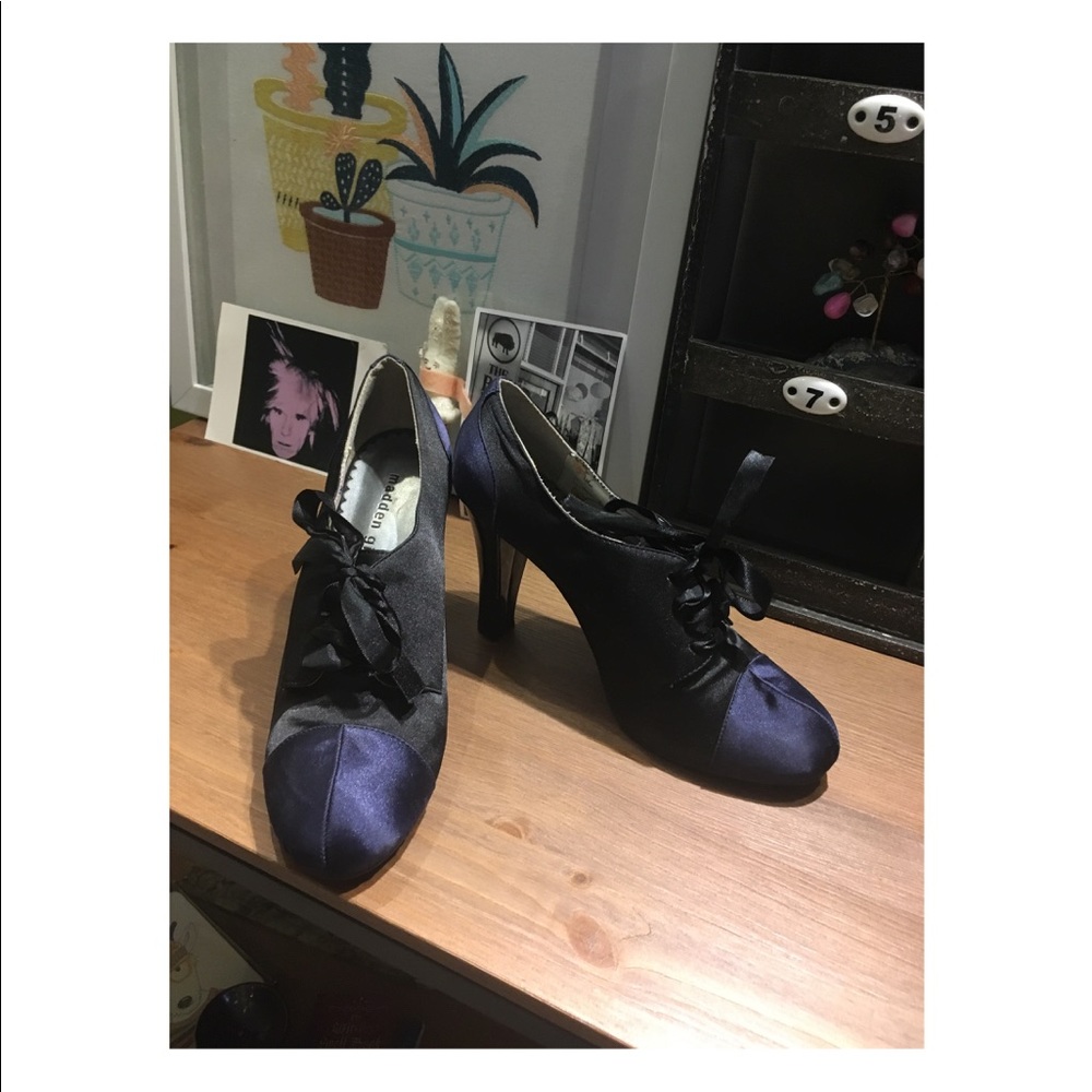 Madden Girl satin ankle heels